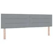 LED glava postelje z LED trakami Svetlo siva 180 cm blago
