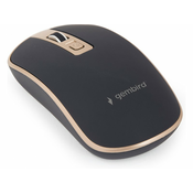 Gembird Mouse MUSW-4B-06, brezžična, nano sprejemnik USB, črna in zlata