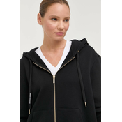 Bombažen pulover Armani Exchange ženska, črna barva, s kapuco