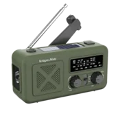 Solarni radio, prenosni zasilni radio SOS, powerbank 2000 mAh, svetilka, dinamo, Kruger&Matz