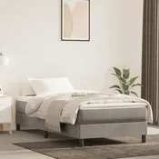 Madrac s oprugama srednje tvrdoce svjetlosivi 100x220x20 cm baršunasti