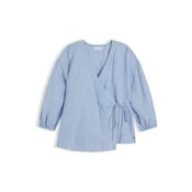 TOMMY HILFIGER Bluza Relaxed Fit Pure Wrap Blouse bež/mornarska/svetlo modra