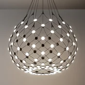 Luceplan Mesh Brezžična viseča svetilkaO 80cm 1m - Dnevna soba/jedilnica - Sodobni - črna - Kovina
