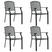 Vanjske stolice s mrežastim dizajnom 4 kom celicne crne