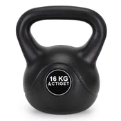 springos ABS Kettlebelle žoga z utežmi, 16 kg, močna žoga za vadbo z utežmi, črna, (5000136409)