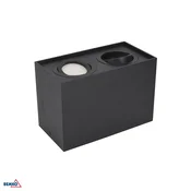 Bemko črno vgradno točkovno svetilo GU10 2X50W 182×96 mm BM-C23-DLO-AS-GU10-250-BL