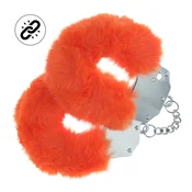 Ouch! Heavy-Duty Fluffy Handcuffs Orange - Secure Lock, Soft Lining OU1046ORA