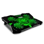 HLADILNA PODLOGA ZA PRENOSNIK 10-17 5XWENT LED OSVETLITEV OZADJA 2xUSB M555065BK