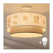 Brilagi-LED Deciji plafonski luster BOBO 1xE27/10W/230V precnik 40 cm bela/bež/meda