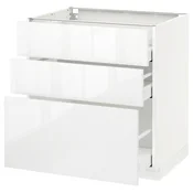 METOD / MAXIMERA Podni ormaric s 3 fioke, bela/Ringhult bela, 80x60 cm