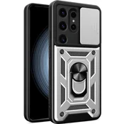Overboard Oklepni ovitek za Samsung Galaxy S24 Ultra, CamShield Slide, srebrn
