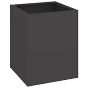 Vidaxl Vrtni lonček Črna 32 x 32 x 40 cm Mlinjeni jeklo