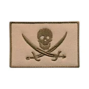 shumee Našitek Zastava Piratov - Calico Jack - Rackham (bež) - Magnetna podlaga - Vezen našitek/Značka/Emblem