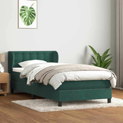 vidaXL vidaXL Box spring postelja z vzmetnico temno zelena 80x220 cm žamet, (22011107)