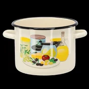 CHOMIK SMALTIRANA POSODA 4,5 L 20 CM KREMASTO OLIVNA *7510