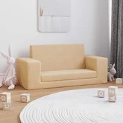 Dječji dvosjed na razvlačenje krem mekani plišani Krema Sofa bed