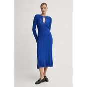 Obleka s primesjo svile Pepe Jeans NATASHA