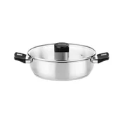 Stainless steel cooking pot, with glass lid, 26cm/3.6L, Elite - Moni