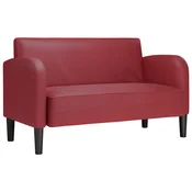 Vidaxl Loveseat kavč vinsko rdeča 110 cm umetno usnje