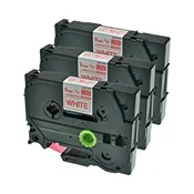 Komplet Brother TZe-222/TZ-222/PT/P-Touch 9mm kompatibilni trakovi (3) - rdeč izpis/bel trak