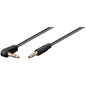 PremiumCord jack M 3.5 -> 3.5 M jack angled connector, 1m