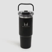 Myprotein reciklirana kovinska steklenica s slamico in zgornjim ročajem 900 ml - črna