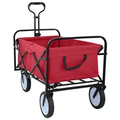 Vidaxl Zložljiv ročni voziček 94 x 53 x 99 cm Rdeča 200 kg