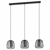 EGLO viseca lampa FLORESTA 3xE27 89 cm crna dimljeno staklo 99706