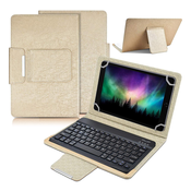 Futrola sa Bluetooth Tastaturom Leather za Tablet 10 Univerzalna zlatna