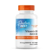 Vitamin D3, 5000 IE - 360 mehkih gelov