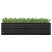 Vidaxl Visoka greda antracitna 320x80x77 cm pocinkano jeklo