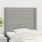 Vidaxl vidaXL Vzglavnik s krilci svetlo siv 103x16x118/128 cm blago