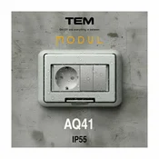 MODUL OKVIR+NOSAČ+POKLOPAC pž 4M IP55 bijela AQ41PW