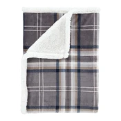 Siva odeja iz sherpa flisa 130x170 cm Kelso Check – Catherine Lansfield