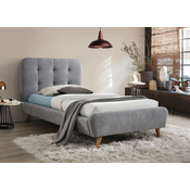 Oblazinjena postelja TIFFANY 90 x 200 cm siva