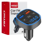 AMIO Avtomobilski FM oddajnik 2xUSB-A 12V 24V -04648