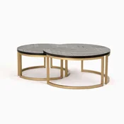 Livin Hill Komplekt klubske mizice, SEV07-0, 90x42x90 cm, črna