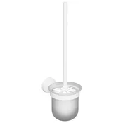 X-ROUND WHITE stenska WC ščetka, mat steklo, bela mat - Bela - 95x370x140 mm - Sapho - X-ROUND - 24 - Medenina; steklo - Ščetka za stranišče - Krožni - 95 - 370 - 140 - According to recommendation - 14