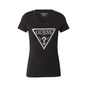 GUESS Majica črna/srebrna