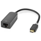 Nedis kabelski adapter USB 3.2 Gen 1/ USB-C vtič - RJ45 vtič/ okrogel/ črn/ 20 cm