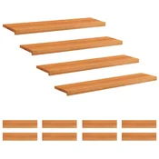 Vidaxl Stopnice 12 kos 120 x 30 x 2 cm Svetlo rjava Trda bukovina