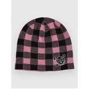 Sheisty Buffalo Plaid Reversible Skully Beanie pink