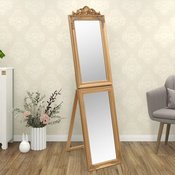 vidaXL Samostojece ogledalo zlatno 40 x 160 cm