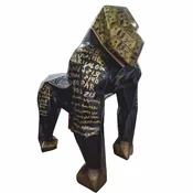 Casa Padrino XXL Garden Decorative Sculpture Gorilla Monkey Black/Gold H. 128 cm