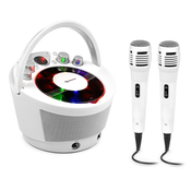 Auna SingSing BT, karaoke sustav, 2 x mikrofon, CD player, BT, LED svjetlosni efekt, prijenosni