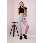 Kesi Womens sweatpants with QUEEN inscription dark pink
