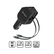 CELLECT Vozač punjač 2 fix kabel 90W crno