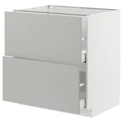 METOD / MAXIMERA Pod.element, 2fronta/2vis.fioke, bela/Havstorp svetlosiva, 80x60 cm