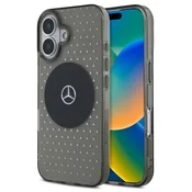 Ovitek Mercedes PC/TPU ovitek z vzorcem zvezd MagSafe za iPhone 16 Plus črn (MEHMP16M23HCPK)
