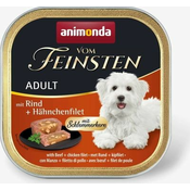 Mokra pasja hrana Vom Feinsten - Adult Gourmet Centre, 150 g - Govedina in piščanec